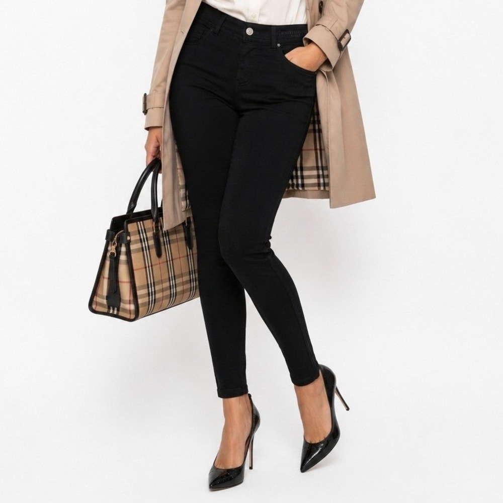 Burberry Brit Womens Skinny Jeans Black Ankle Zip Stretch Pants‎ Size XS